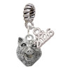 Silver Plated Wolf Head - Silver Plated Twist Rope Bead Charm Dangle with Mini Year 2026: Year to Remember Jewelry Gift - Celebrations