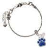 Silver Plated Large Royal Blue Paw - Silver Plated Twist Rope Bead Charm Dangle with Mini Year 2026 on a large hole bead bracelet Jewelry Ideas and Examples