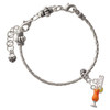 Silver Plated 3-D Orange Tropical Drink - Silver Plated Twist Rope Bead Charm Dangle with Mini Year 2026 on a large hole bead bracelet Jewelry Ideas and Examples