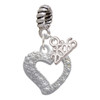 Silver Plated Textured Open Heart - Silver Plated Twist Rope Bead Charm Dangle with Mini Year 2026: Year to Remember Jewelry Gift - Celebrations