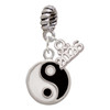 Silver Plated Enamel Yin and Yang - Silver Plated Twist Rope Bead Charm Dangle with Mini Year 2026: Year to Remember Jewelry Gift - Celebrations