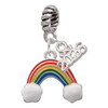 Silver Plated Enamel Rainbow - Silver Plated Twist Rope Bead Charm Dangle with Mini Year 2026: Year to Remember Jewelry Gift - Celebrations