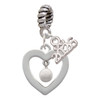 Silver Plated Open heart with Imitation Pearl Drop - Silver Plated Twist Rope Bead Charm Dangle with Mini Year 2026: Year to Remember Jewelry Gift - Celebrations