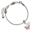 Silver Plated Pink Butterfly with 2 Pink Crystals - Silver Plated Twist Rope Bead Charm Dangle with Mini Year 2026 on a large hole bead bracelet Jewelry Ideas and Examples