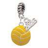 Silver Plated Large Water Polo Ball - Silver Plated Twist Rope Bead Charm Dangle with Mini Year 2026: Year to Remember Jewelry Gift - Celebrations
