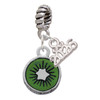 Silver Plated 3-D Green Enamel Kiwi - Silver Plated Twist Rope Bead Charm Dangle with Mini Year 2026: Year to Remember Jewelry Gift - Celebrations
