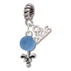 Silver Plated Blue Baby Rattle - Silver Plated Twist Rope Bead Charm Dangle with Mini Year 2026: Year to Remember Jewelry Gift - Celebrations