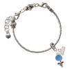 Silver Plated Blue Baby Rattle - Silver Plated Twist Rope Bead Charm Dangle with Mini Year 2026 on a large hole bead bracelet Jewelry Ideas and Examples