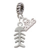 Silver Plated Fish Bones - Silver Plated Twist Rope Bead Charm Dangle with Mini Year 2026: Year to Remember Jewelry Gift - Celebrations