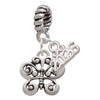 Silver Plated Small Antiqued Butterfly - Silver Plated Twist Rope Bead Charm Dangle with Mini Year 2026: Year to Remember Jewelry Gift - Celebrations