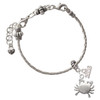 Silver Plated Antiqued Crab - Silver Plated Twist Rope Bead Charm Dangle with Mini Year 2026 on a large hole bead bracelet Jewelry Ideas and Examples