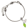 Silver Plated Christmas Lights - Lime Green Resin - Silver Plated Twist Rope Bead Charm Dangle with Mini Year 2026 on a large hole bead bracelet Jewelry Ideas and Examples
