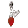 Silver Plated Christmas Lights - Red Resin - Silver Plated Twist Rope Bead Charm Dangle with Mini Year 2026: Year to Remember Jewelry Gift - Celebrations