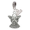 Silver Plated Antiqued Angel with Bow & Crystal - Silver Plated Twist Rope Bead Charm Dangle with Mini Year 2026: Year to Remember Jewelry Gift - Celebrations