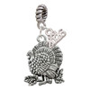 Silver Plated Antiqued Turkey - Silver Plated Twist Rope Bead Charm Dangle with Mini Year 2026: Year to Remember Jewelry Gift - Celebrations
