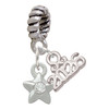 Silver Plated Mini Star with Clear Crystal - Silver Plated Twist Rope Bead Charm Dangle with Mini Year 2026: Year to Remember Jewelry Gift - Celebrations