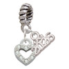Silver Plated Mini Clear Crystal Heart - Silver Plated Twist Rope Bead Charm Dangle with Mini Year 2026: Year to Remember Jewelry Gift - Celebrations