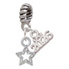 Silver Plated Mini Clear Crystal Star - Silver Plated Twist Rope Bead Charm Dangle with Mini Year 2026: Year to Remember Jewelry Gift - Celebrations