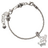 Silver Plated Small ''Princess'' Crown with Clear Crystals - Silver Plated Twist Rope Bead Charm Dangle with Mini Year 2026 on a large hole bead bracelet Jewelry Ideas and Examples