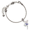 Silver Plated Small Fairy with Purple Wings - Silver Plated Twist Rope Bead Charm Dangle with Mini Year 2026 on a large hole bead bracelet Jewelry Ideas and Examples