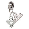Silver Plated Mini Heart with Cutout - Silver Plated Twist Rope Bead Charm Dangle with Mini Year 2026: Year to Remember Jewelry Gift - Celebrations