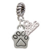 Silver Plated Mini Paw - Silver Plated Twist Rope Bead Charm Dangle with Mini Year 2026: Year to Remember Jewelry Gift - Celebrations
