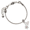 Silver Plated Mini Star of David with Pink Crystal - Silver Plated Twist Rope Bead Charm Dangle with Mini Year 2026 on a large hole bead bracelet Jewelry Ideas and Examples