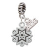 Silver Plated Antiqued Snowflake - Silver Plated Twist Rope Bead Charm Dangle with Mini Year 2026: Year to Remember Jewelry Gift - Celebrations