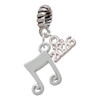 Silver Plated Double Music Note - Silver Plated Twist Rope Bead Charm Dangle with Mini Year 2026: Year to Remember Jewelry Gift - Celebrations