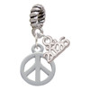 Silver Plated Peace Sign - Silver Plated Twist Rope Bead Charm Dangle with Mini Year 2026: Year to Remember Jewelry Gift - Celebrations