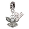 Silver Plated Small Angel with Heart - Silver Plated Twist Rope Bead Charm Dangle with Mini Year 2026: Year to Remember Jewelry Gift - Celebrations