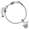 Silver Plated Small Angel with Heart - Silver Plated Twist Rope Bead Charm Dangle with Mini Year 2026 on a large hole bead bracelet Jewelry Ideas and Examples