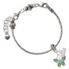 Silver Plated Butterfly with Green Wings - Silver Plated Twist Rope Bead Charm Dangle with Mini Year 2026 on a large hole bead bracelet Jewelry Ideas and Examples