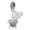 Silver Plated Sea Turtle - Silver Plated Twist Rope Bead Charm Dangle with Mini Year 2026: Year to Remember Jewelry Gift - Celebrations