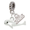 Silver Plated Whale - Silver Plated Twist Rope Bead Charm Dangle with Mini Year 2026: Year to Remember Jewelry Gift - Celebrations