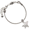 Silver Plated 3-D Bear - Silver Plated Twist Rope Bead Charm Dangle with Mini Year 2026 on a large hole bead bracelet Jewelry Ideas and Examples
