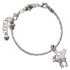 Silver Plated Moose - Silver Plated Twist Rope Bead Charm Dangle with Mini Year 2026 on a large hole bead bracelet Jewelry Ideas and Examples