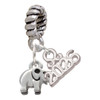 Silver Plated Mini Elephant - Silver Plated Twist Rope Bead Charm Dangle with Mini Year 2026: Year to Remember Jewelry Gift - Celebrations