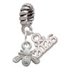 Silver Plated Mini Bee - Silver Plated Twist Rope Bead Charm Dangle with Mini Year 2026: Year to Remember Jewelry Gift - Celebrations