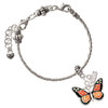 Silver Plated Large Monarch Butterfly with 6 AB Crystals - Silver Plated Twist Rope Bead Charm Dangle with Mini Year 2026 on a large hole bead bracelet Jewelry Ideas and Examples