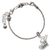 Silver Plated Large ''Lil Sister'' Heart with Clear Crystal - Silver Plated Twist Rope Bead Charm Dangle with Mini Year 2026 on a large hole bead bracelet Jewelry Ideas and Examples