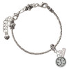 Silver Plated Round EMT Star of Life - Silver Plated Twist Rope Bead Charm Dangle with Mini Year 2026 on a large hole bead bracelet Jewelry Ideas and Examples