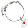 Silver Plated I Love Cats with Red Heart - Silver Plated Twist Rope Bead Charm Dangle with Mini Year 2026 on a large hole bead bracelet Jewelry Ideas and Examples