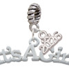 Silver Plated Large ''It's a Girl'' - Silver Plated Twist Rope Bead Charm Dangle with Mini Year 2026: Year to Remember Jewelry Gift - Celebrations