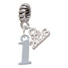 Silver Plated Number - 1 - Silver Plated Twist Rope Bead Charm Dangle with Mini Year 2026: Year to Remember Jewelry Gift - Celebrations