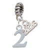 Silver Plated Number - 2 - Silver Plated Twist Rope Bead Charm Dangle with Mini Year 2026: Year to Remember Jewelry Gift - Celebrations