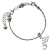 Silver Plated Number - 5 - Silver Plated Twist Rope Bead Charm Dangle with Mini Year 2026 on a large hole bead bracelet Jewelry Ideas and Examples