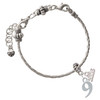 Silver Plated Number - 9 - Silver Plated Twist Rope Bead Charm Dangle with Mini Year 2026 on a large hole bead bracelet Jewelry Ideas and Examples