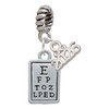Silver Plated Eye Chart - Silver Plated Twist Rope Bead Charm Dangle with Mini Year 2026: Year to Remember Jewelry Gift - Celebrations