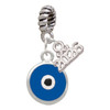 Silver Plated Blue Evil Eye Good Luck - Silver Plated Twist Rope Bead Charm Dangle with Mini Year 2026: Year to Remember Jewelry Gift - Celebrations